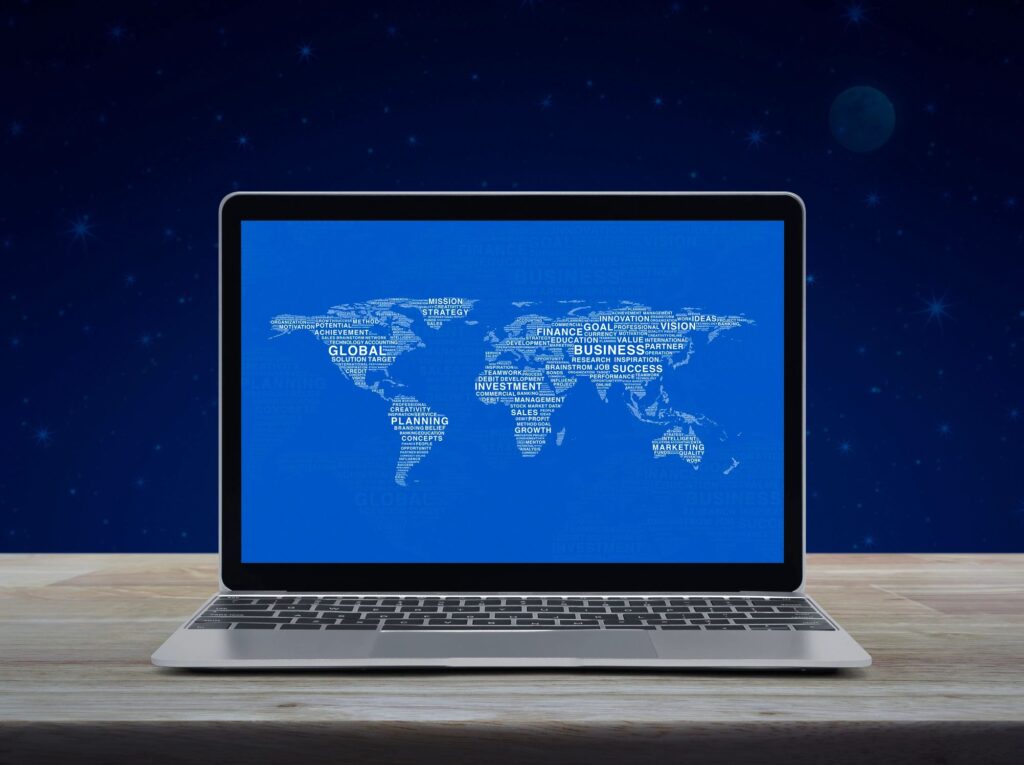 Global business online concept, Elements of this image furnished by NASA